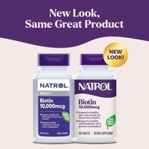 Natrol Biotin Beauty 10,000 mcg new look