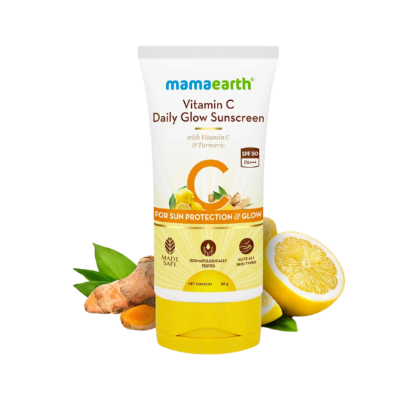 Mamaearth Vitamin C Daily Glow Sunscreen - 50gm | SPF 50Pa+++