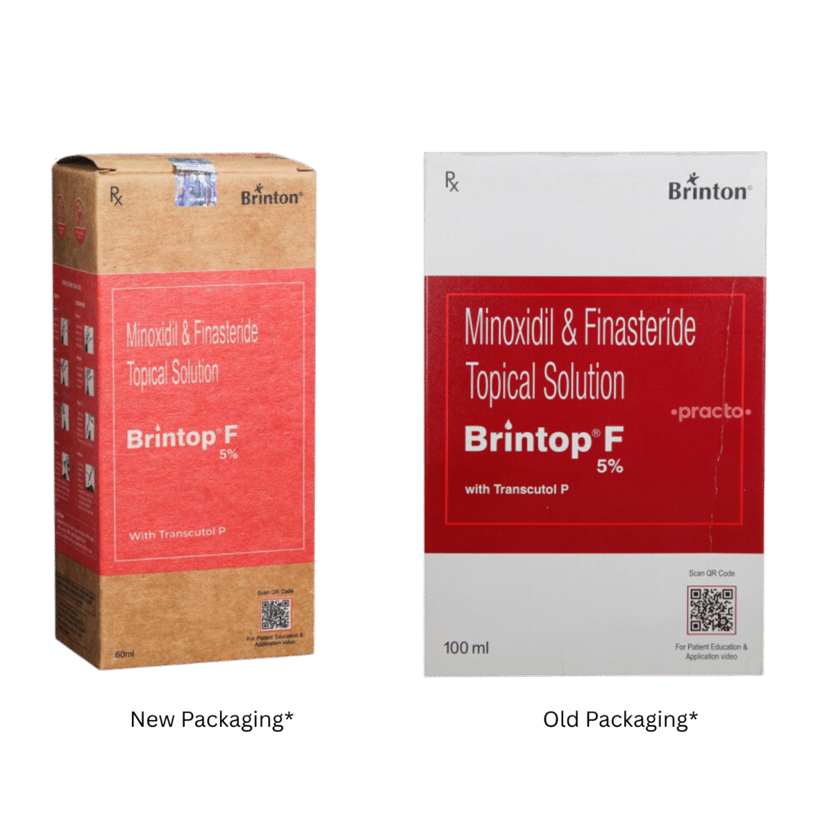 Brintop F 5% Minoxidil Old and new Packaging