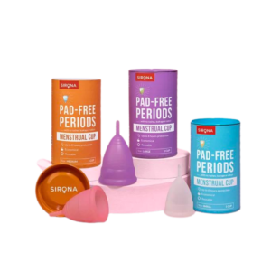 Sirona Reusable Menstrual Cup with Pouch | Small, Medium & Large