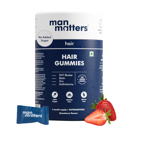 Man Matters Biotin Hair Gummies - 60N | No Added Sugar