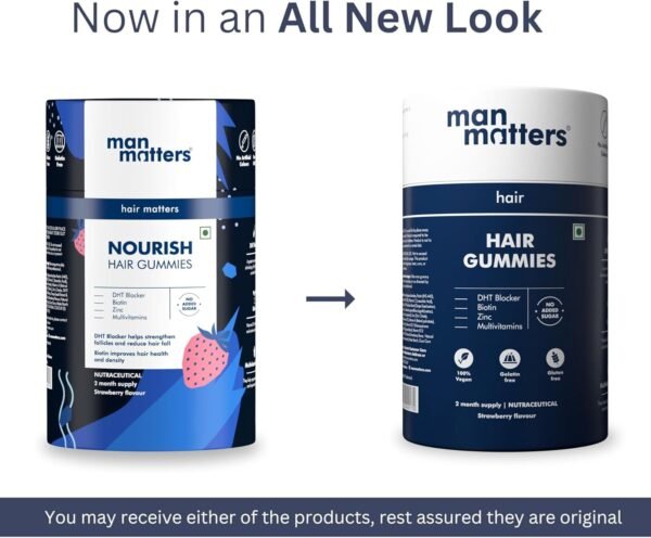 Man Matters Biotin Hair Gummies - 60N | No Added Sugar - Image 8