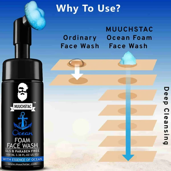 Muuchstac Ocean Foam Facewash for Men - 100ml