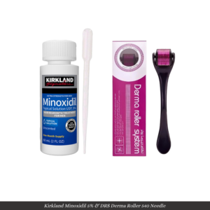 Kirkland Minoxidil 5% + DRS Derma Roller 540 Stainless Steel Needle - 0.5mm | Popular Beard Regrowth Treatmen