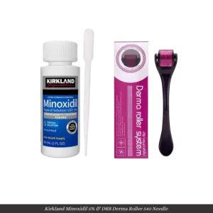 Kirkland Minoxidil 5% + DRS Derma Roller 540 Stainless Steel Needle - 0.5mm | Popular Beard Regrowth Treatmen