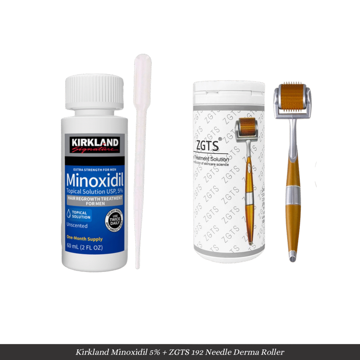 Kirkland Minoxidil 5% & ZGTS 192 Titanium Needle Derma Roller