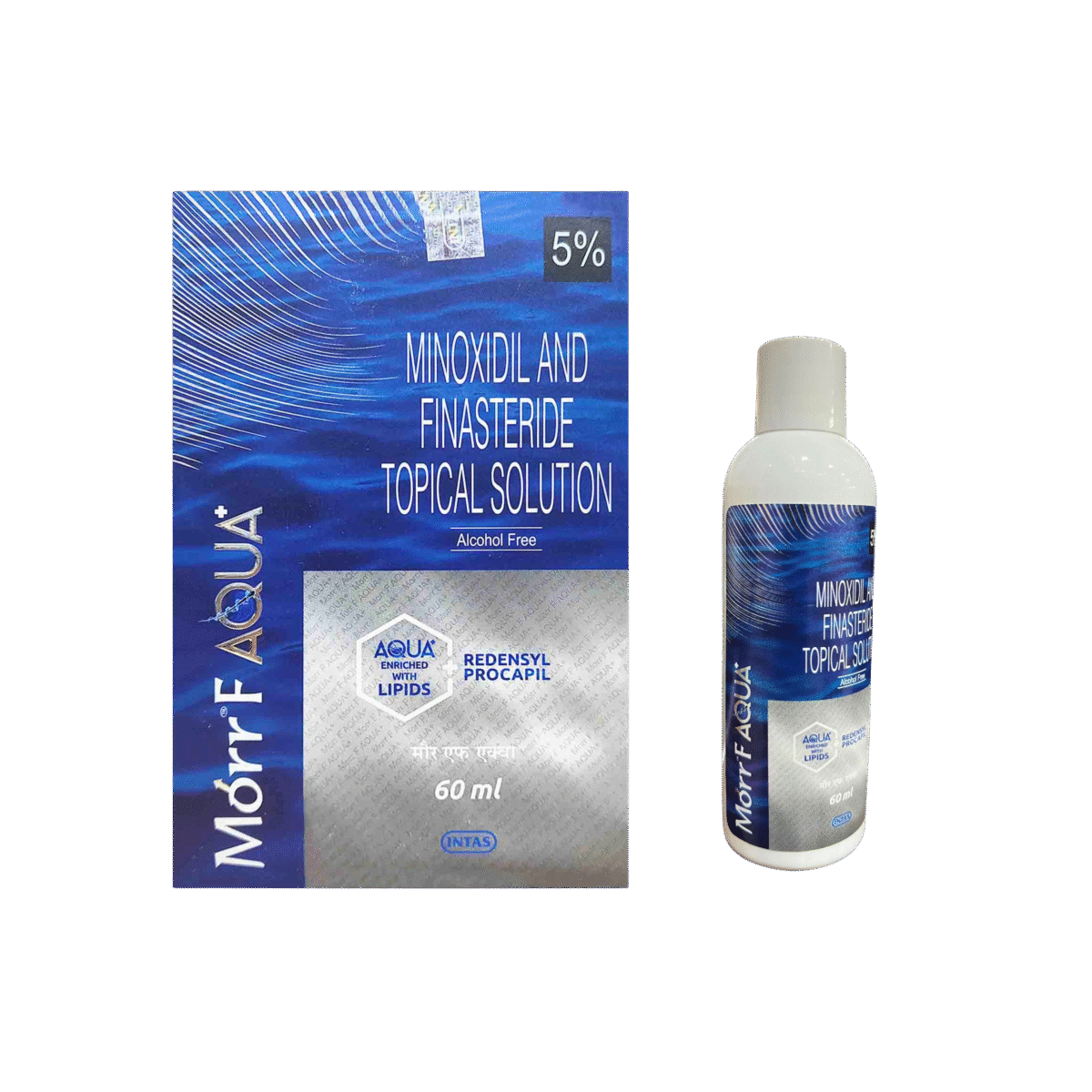 Morr F Aqua Plus 5% Minoxidil & Finasteride Topical Solution - 60ml | Alcohol Free
