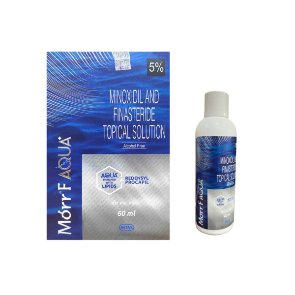 Morr F Aqua Plus 5% Minoxidil & Finasteride Topical Solution - 60ml | Alcohol Free