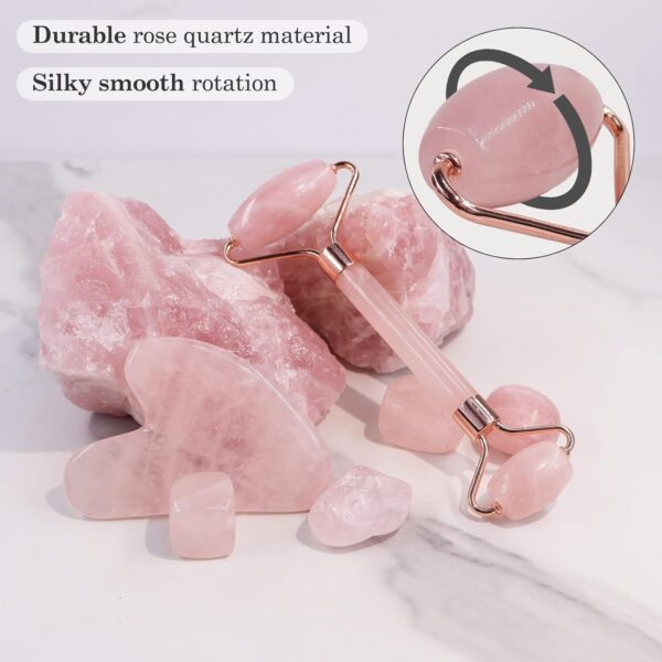 Premium Jade Roller and Gua Sha Set - Pink Crystal Skin Rollers