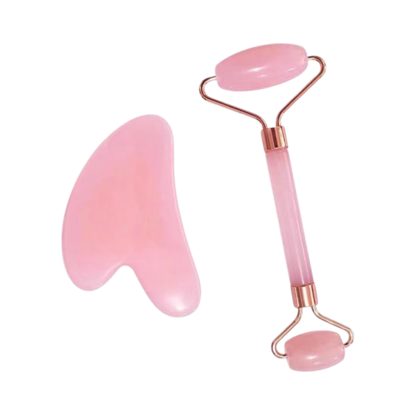 Premium Jade Roller and Gua Sha Set - Pink Crystal Skin Rollers