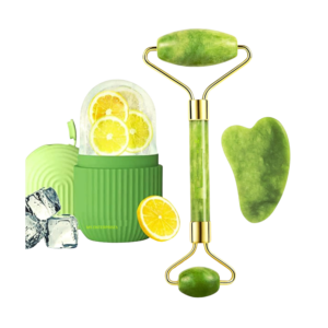 Reusable Silicone Face Ice Roller & Jade Roller with Gua Sha Set