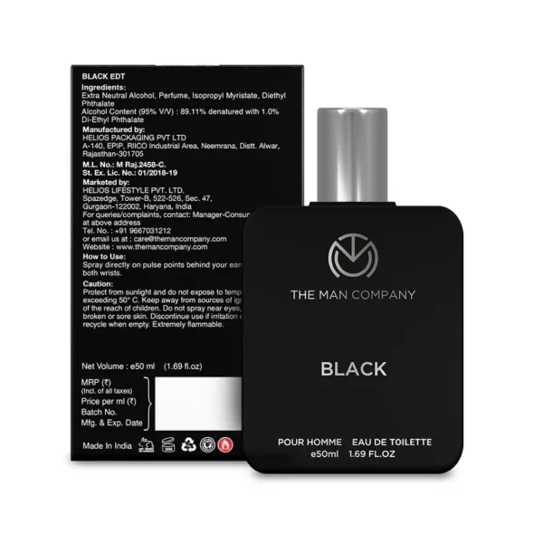 The Man Company Black EDT Perfume For Men | Premium Long Lasting Fragrance 