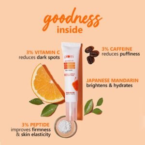 Plum 3% Vitamin C 3% Peptide & 3% Caffeine Eye Cream with Mandarin - 15g
