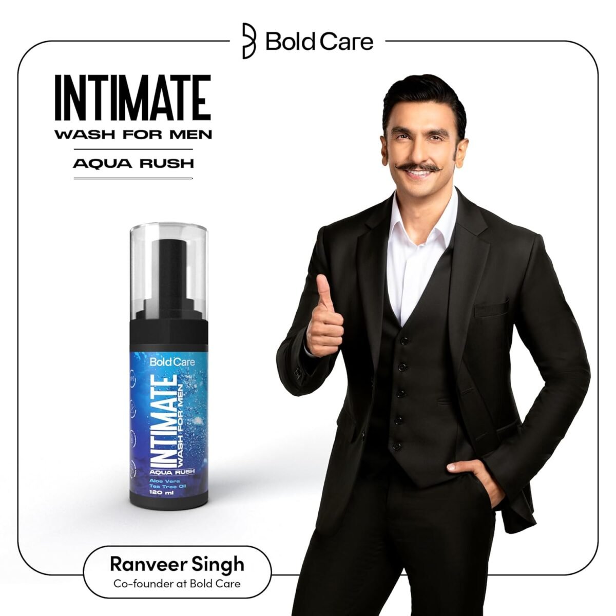 Bold Care Aqua Rush Foaming Intimate Wash for Men - 120 ml