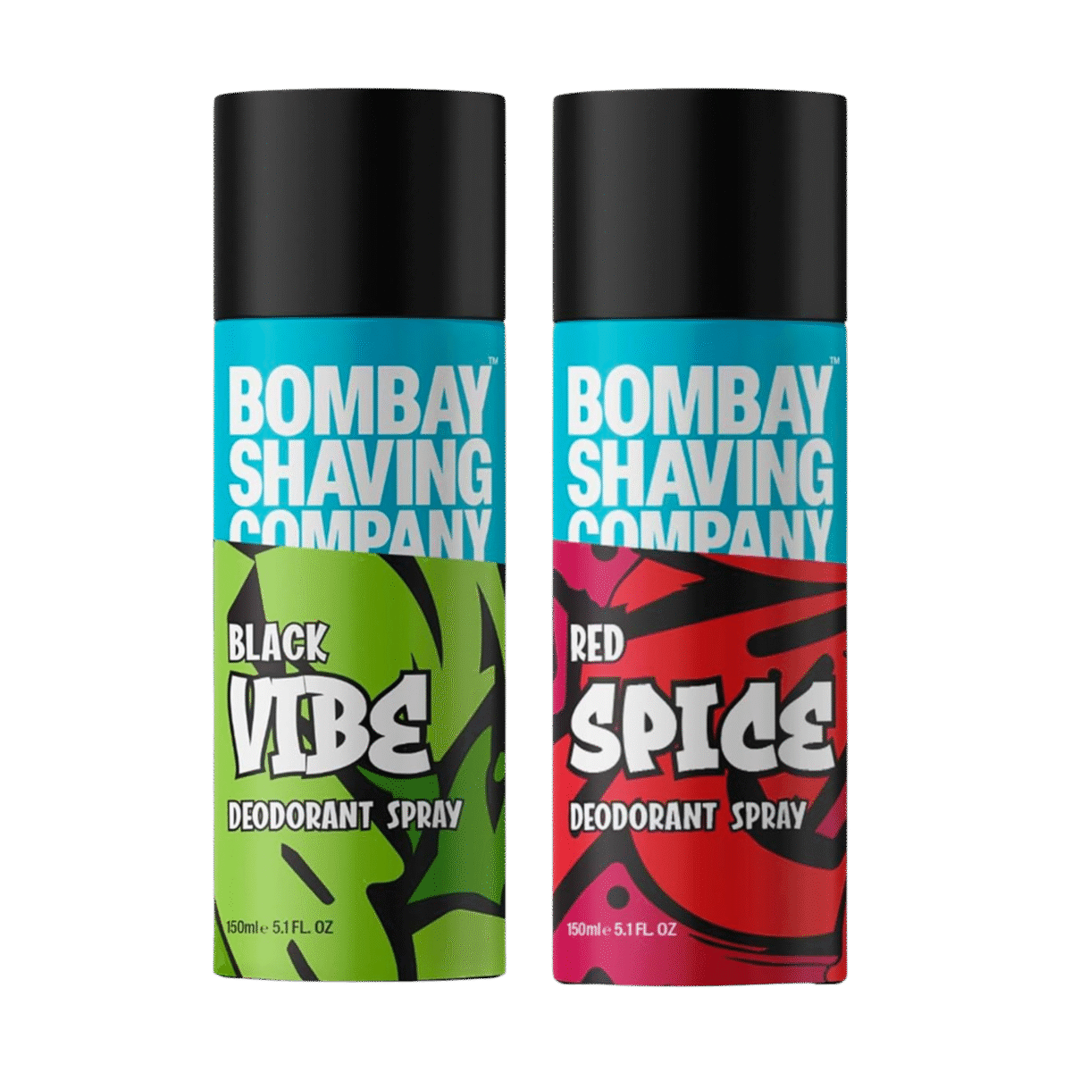 Bombay Shaving Company Body Spray - 150ml | Pack of 2 | Red Spice and Black Vibe
