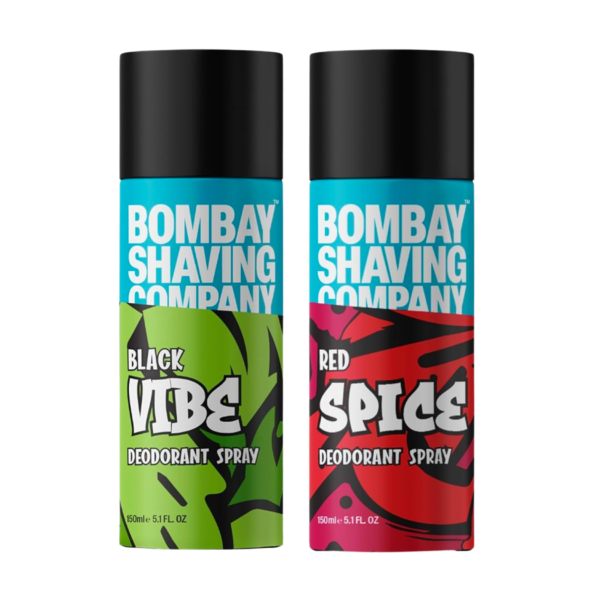 Bombay Shaving Company Body Spray - 150ml | Pack of 2 | Red Spice and Black Vibe