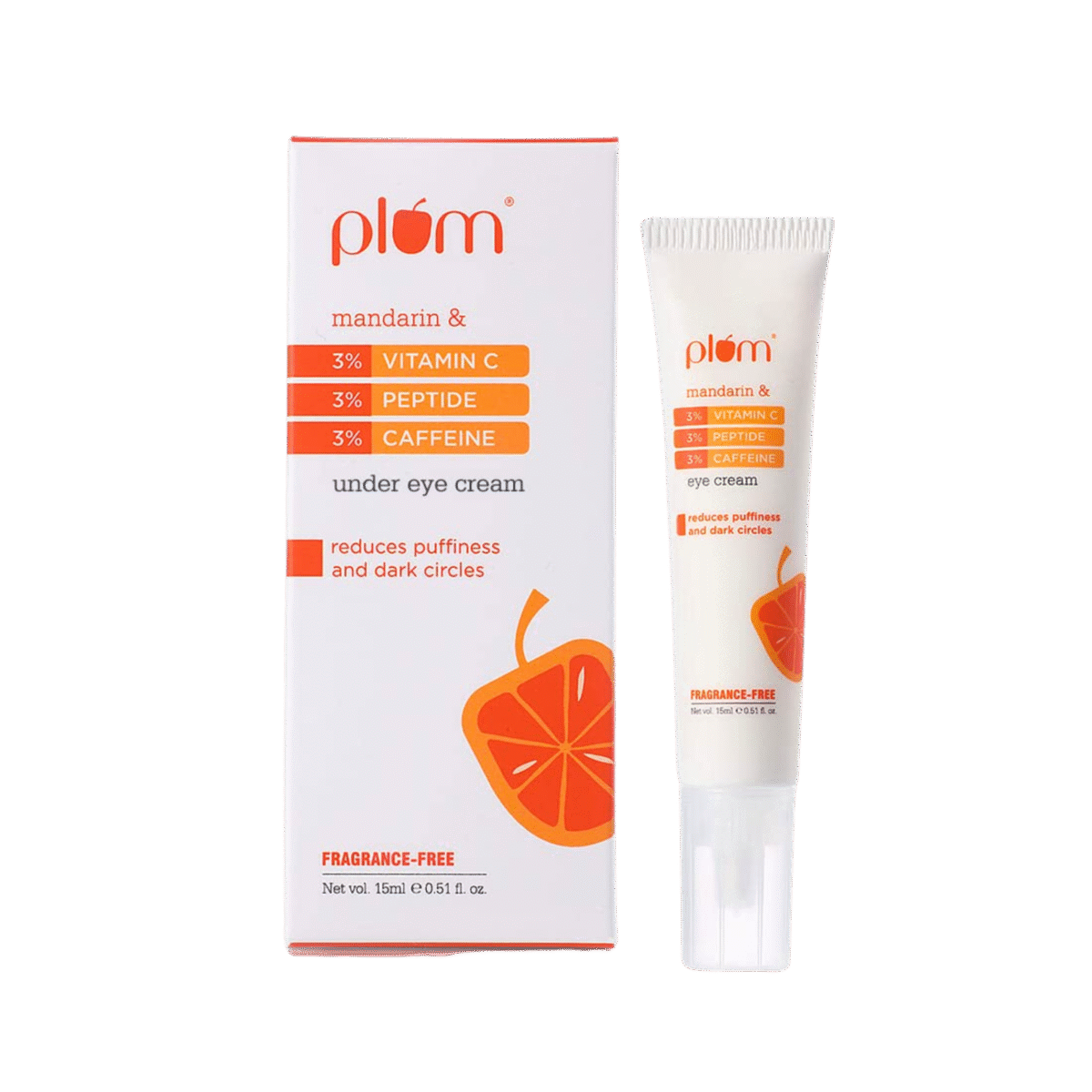 Plum 3% Vitamin C 3% Peptide & 3% Caffeine Eye Cream with Mandarin - 15g