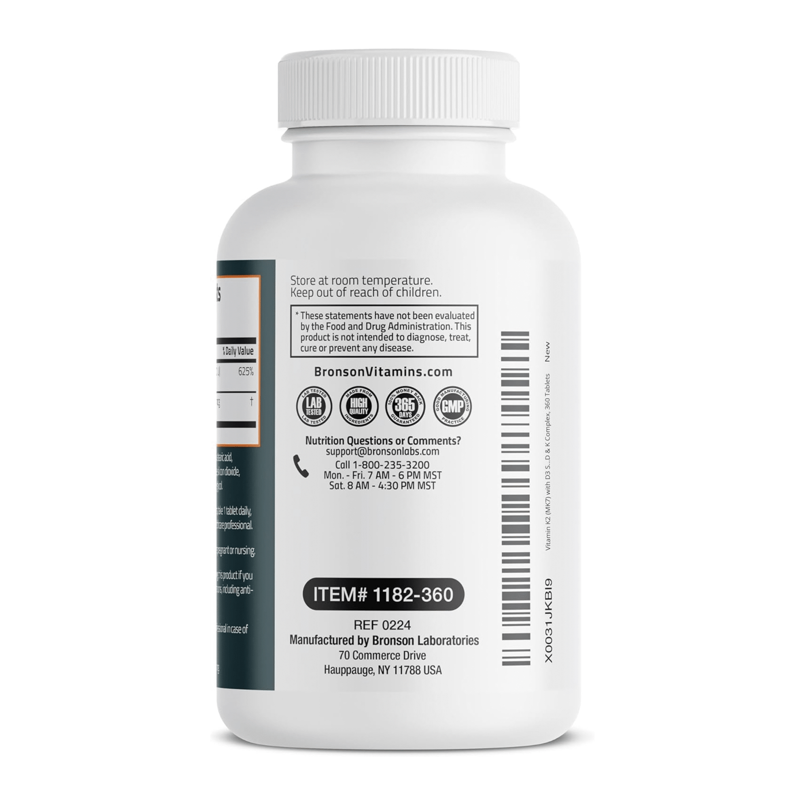 Bronson Basics Vitamin K2+D3 – 360 Tablets