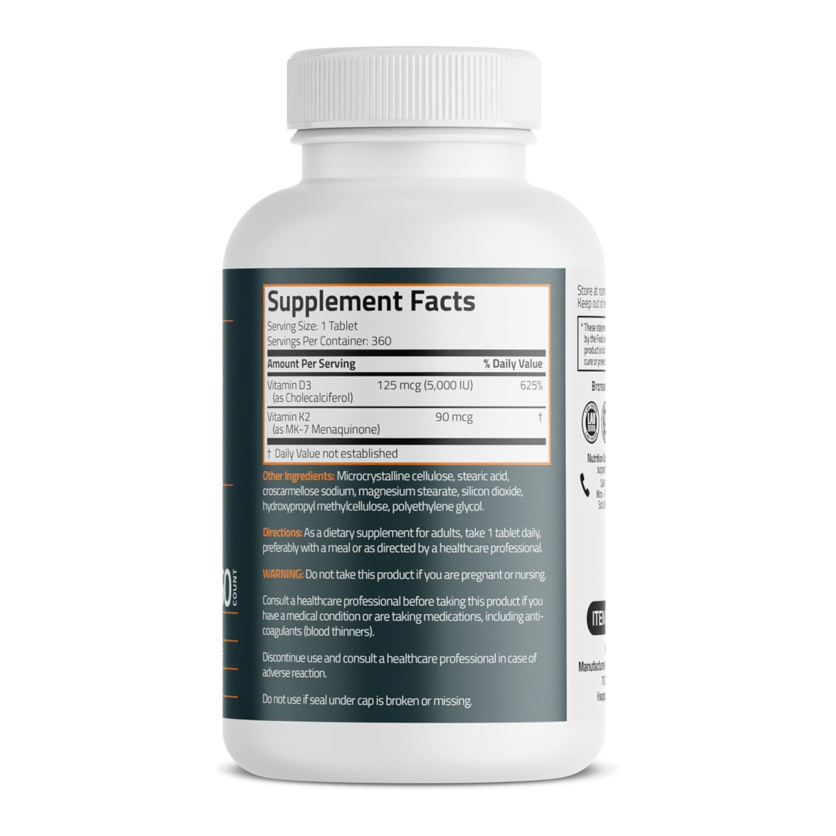 Bronson Basics Vitamin K2+D3