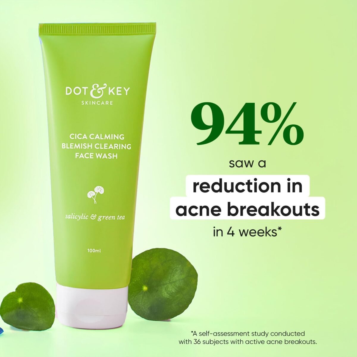 Dot & Key CICA Facewash - 100ml | Acne & Oil Control