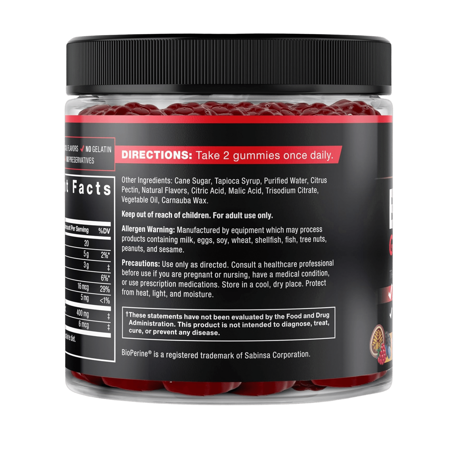 Force Factor Black Maca Gummies – 60 Gummies