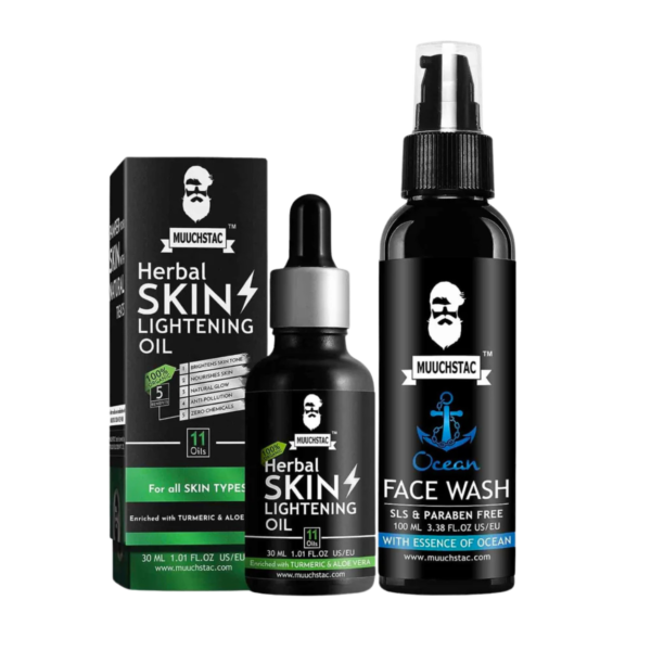 Muuchstac Herbal Skin Lightening Oil + Ocean Face Wash Combo