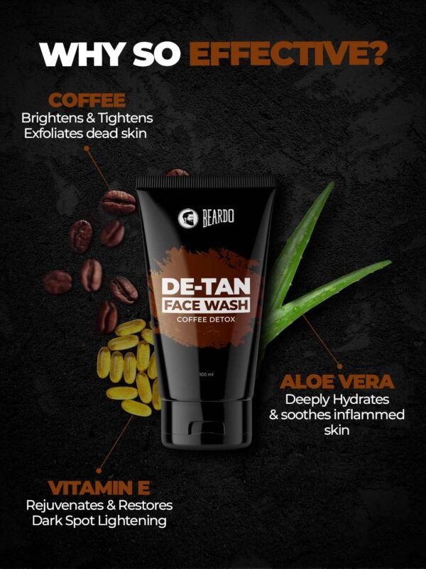 Beardo DeTan Coffee Facewash for Men | Helps to Reduce Tan & Dead Skin