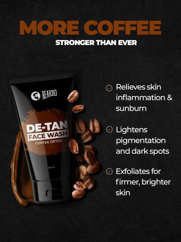 Beardo DeTan Coffee Facewash for Men | Helps to Reduce Tan & Dead Skin