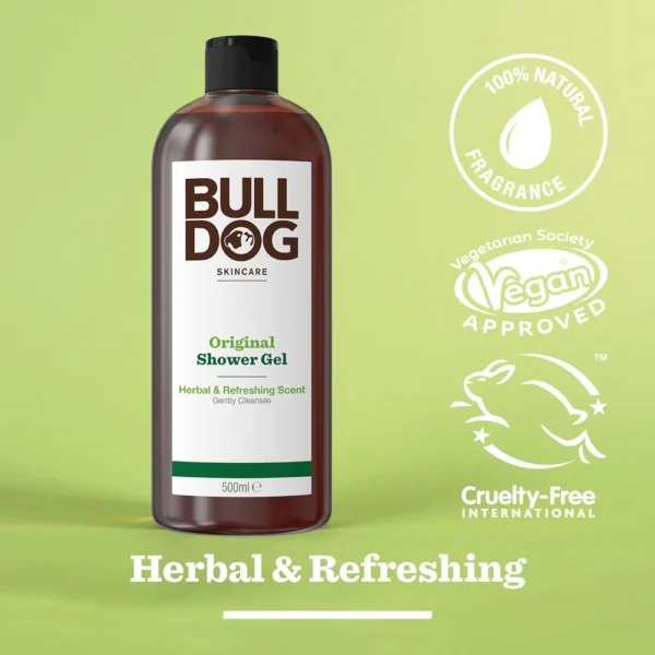 Bulldog Original Shower Gel - 500ml | Herbal & Refreshing Scent