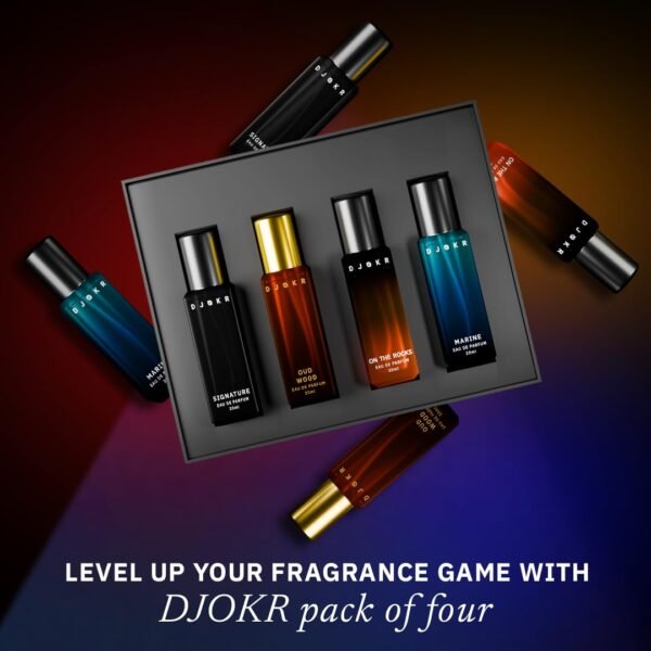 DJOKR Perfume Gift Set for Men | Signature, On The Rocks, Oud Wood, Marine