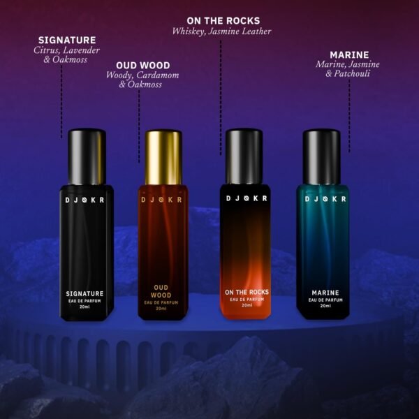 DJOKR Perfume Gift Set for Men | Signature, On The Rocks, Oud Wood, Marine