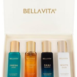 BellaVita Luxury Unisex Gift Set | Honey OUD, SKAI, FRESH & White OUD (4 x 20ML)