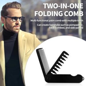 2-in-1 Folding Pocket Comb For Men | Fine & Wide Tooth