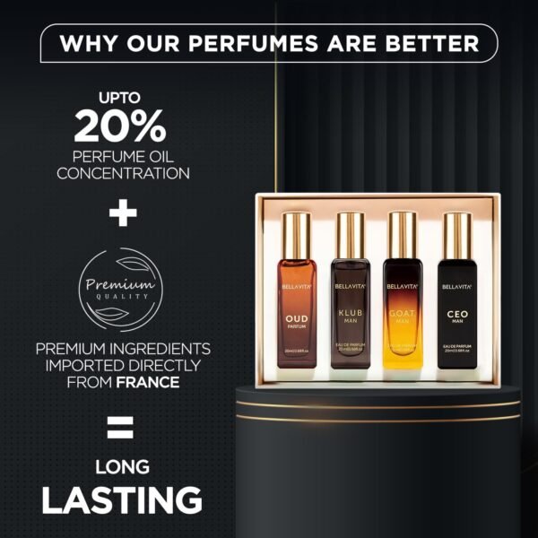 BellaVita Luxury Perfume Gift Set (4 x 20ml) | KLUB, OUD, CEO & GOAT