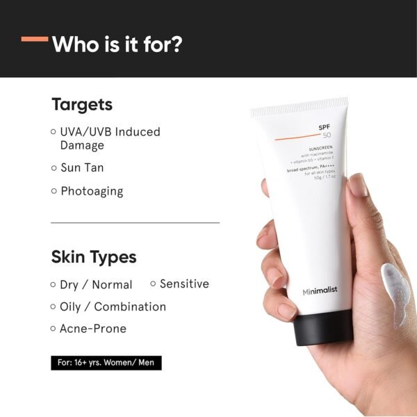 Minimalist Sunscreen - 50gm | SPF 50 PA ++++ - Image 2