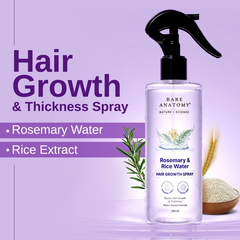 Bare Anatomy Rosemary Rice Water Hair Spray – 200ml