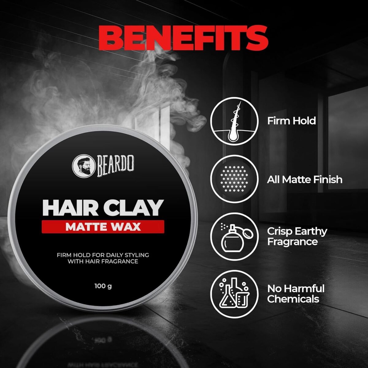 Beardo Hair Clay Matte Wax - 100gm | Strong Hold
