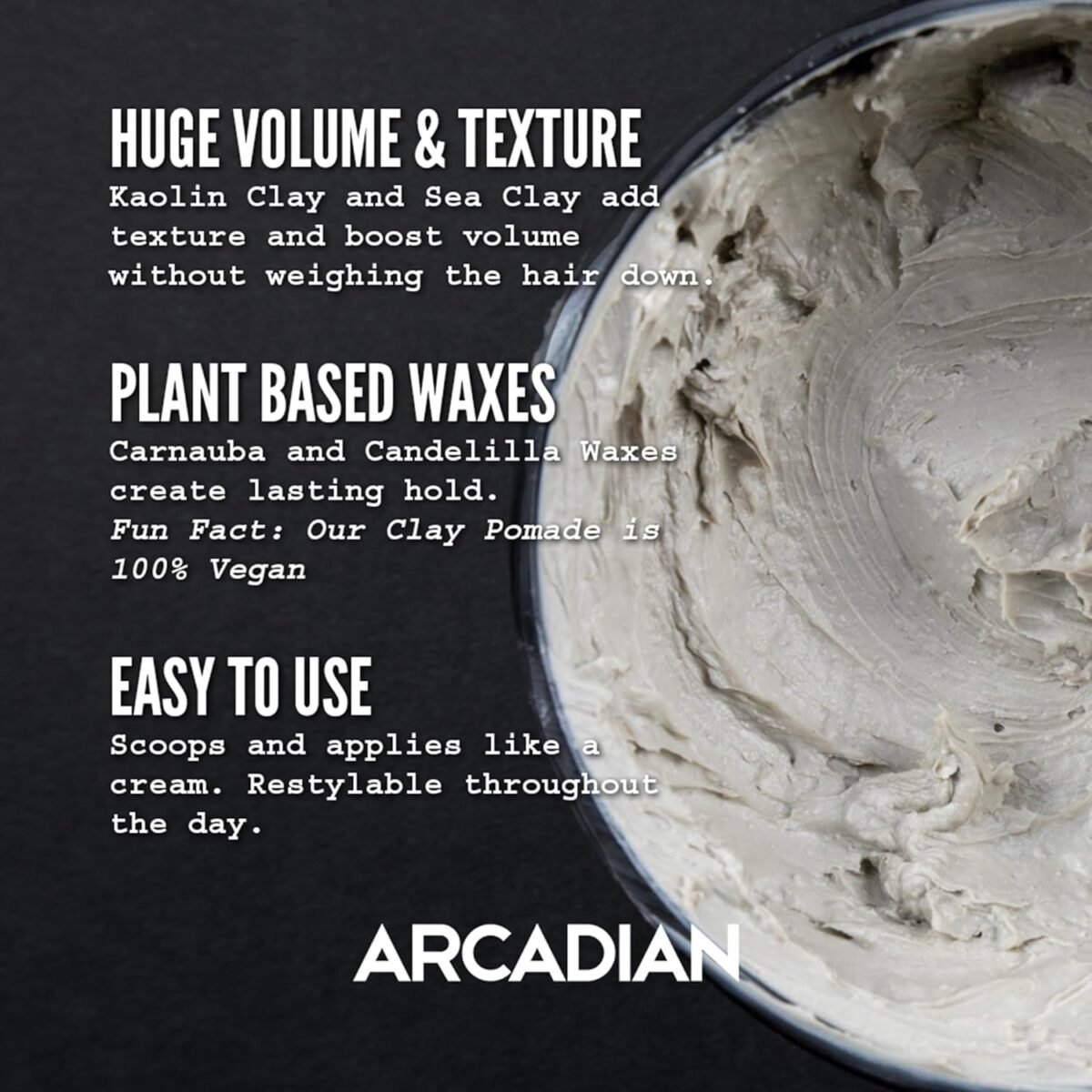 Arcadian Clay Pomade ingredients