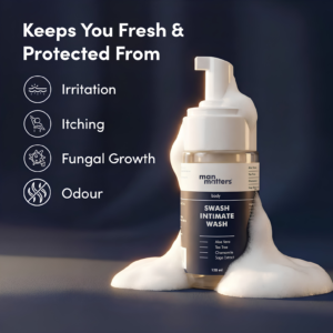 Man Matters Intimate Wash for Men 120ml bottle showcasing premium intimate hygiene and odor protection packaging