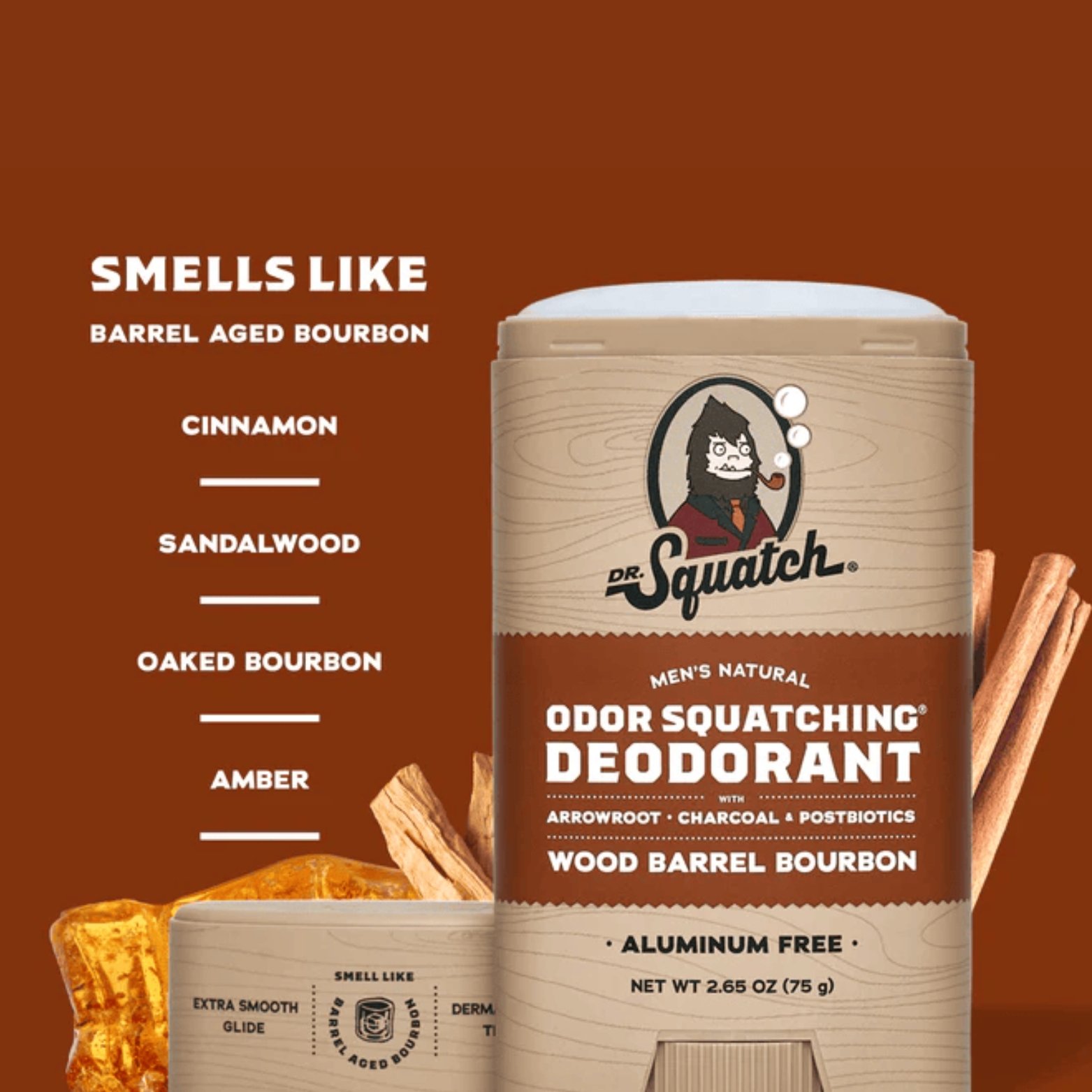 Dr. Squatch Natural Deodorant – 75gm | Wood Barrel Bourbon