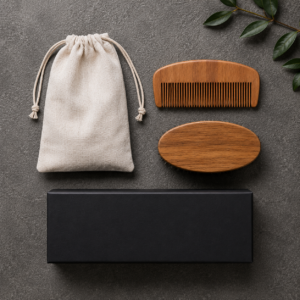 Beard Brush & Wood Comb Gift Box