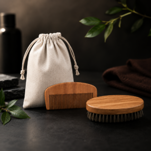Beard Brush & Wood Comb Gift Box