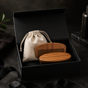Beard Brush & Wood Comb Gift Box