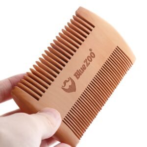 Double Sided Beard Wood Comb | Leather Case