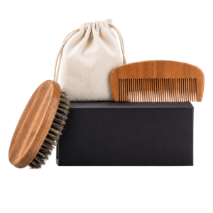 Beard Brush & Wood Comb Gift Box