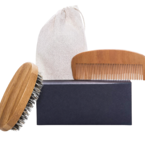 Beard Brush & Wood Comb Gift Box