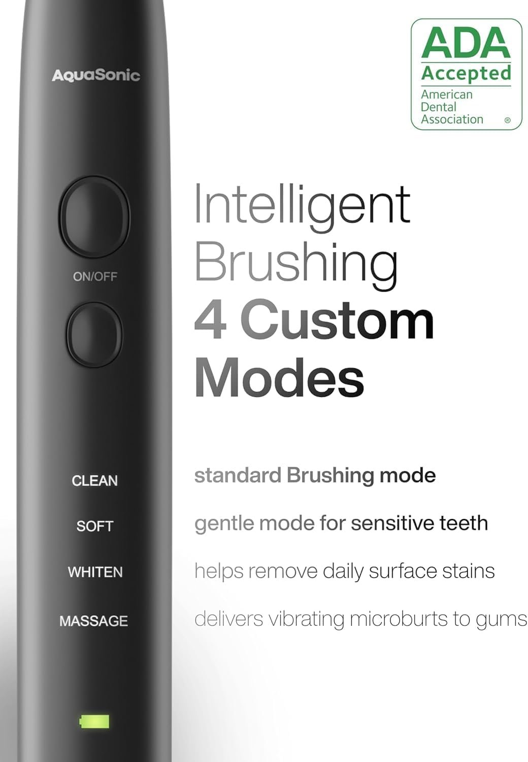 AquaSonic Black Series Sonic Whitening Toothbrush | ADA Accepted - Image 5