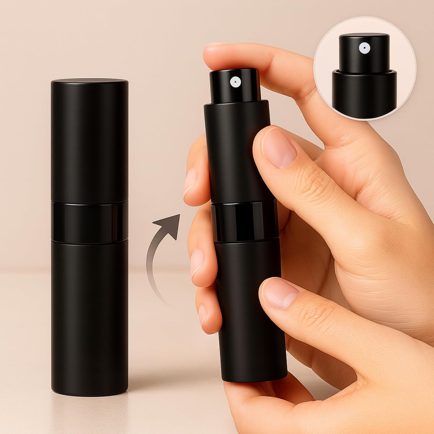 Rotating Aluminium Refillable Perfume Atomizer 10ml