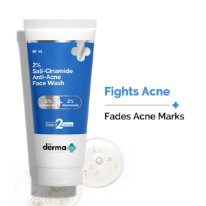 The Derma Co 2% Sali-Cinamide Anti-Acne Face Wash 80ml tube