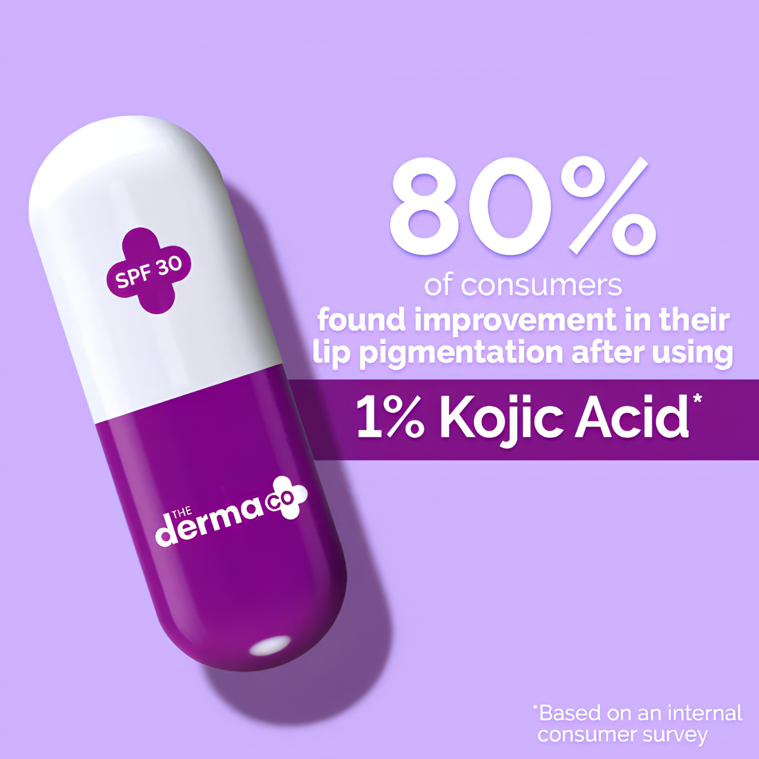 The Derma Co Kojic Acid Lip Balm SPF30 PA++ Brightening Lip Care 4.5g tube